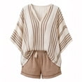 thumbnail image 5 of Womens 2 Piece Sets 2026 Oversized Vneck Half Sleeve Tops Shorts Lounge Set Casual Summer Travel Beach Vacation Outfits, 5 of 5