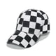 thumbnail image 1 of Gorra de béisbol de algodón liso a cuadros en blanco y negro, 1 of 1