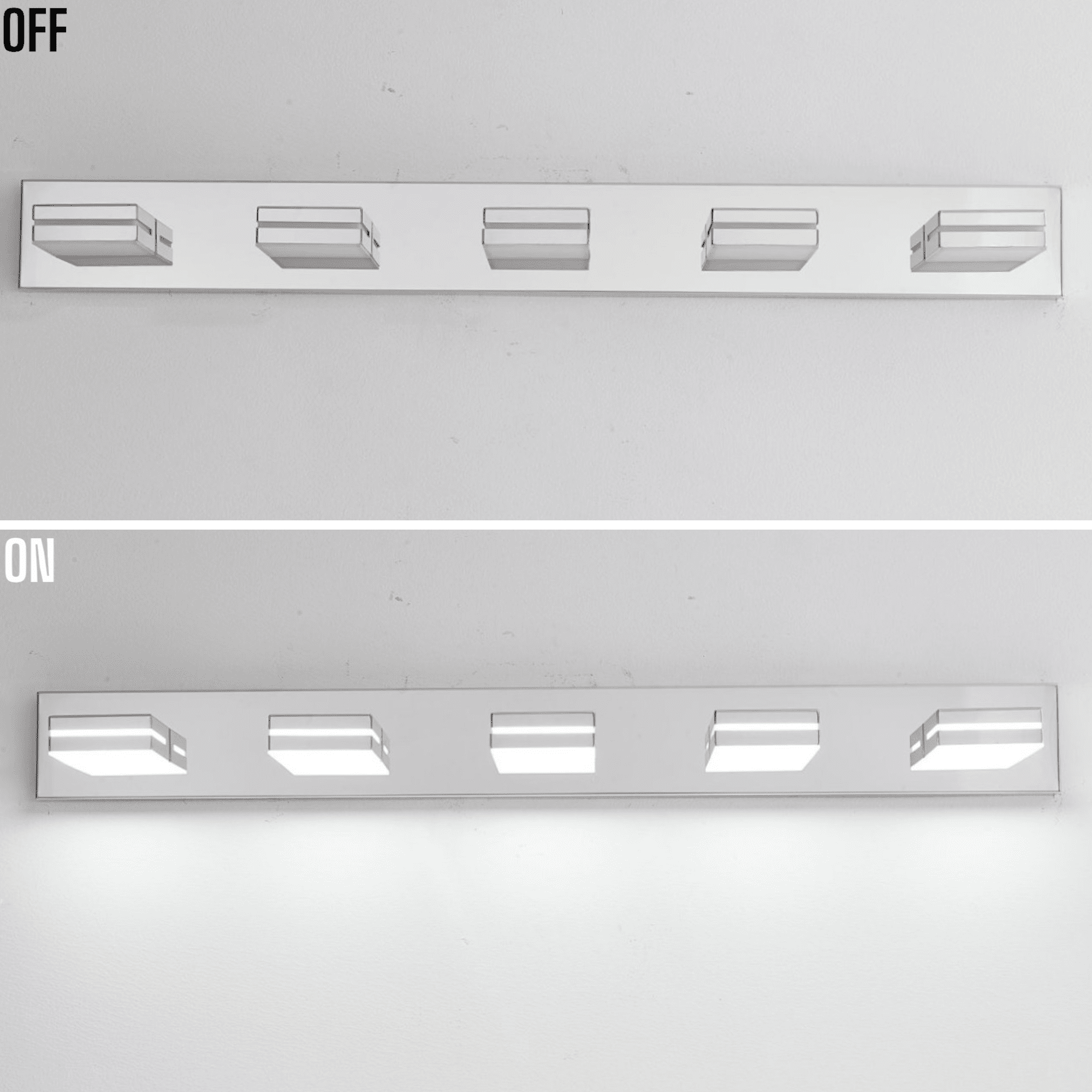 JESTOP Dimmable LED Modern Bathroom Vanity Light Fixtures Modern Acrylic Bathroom Wall Lighting Fixtures Over Mirror (Cool White 6000K)