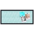 thumbnail image 2 of PinPix 30x12 Custom Cork Bulletin Board Modeco Zig Zag Aqua Poster Board Has a Fabric Style Canvas Finish, Framed in Modeco Zig Zag Aqua, by ArtToFrames (PinPix-1628), 2 of 5