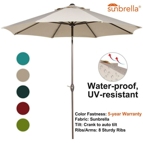 Abba Patio 9 Ft Fade Resistant, Patio Umbrella With Sunbrella Fabric