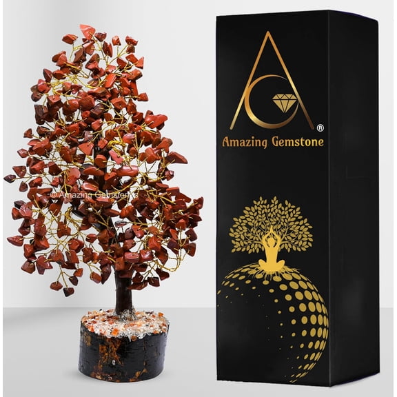 Red Jasper Crystal Tree - Healing Crystal Bonsai Tree Room Decor Office Desk Decor