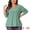 Green, variant on Unique Bargains Women's Plus Size V Neck Long Sleeve Hollow Blouse Tunic Tops 1X Black