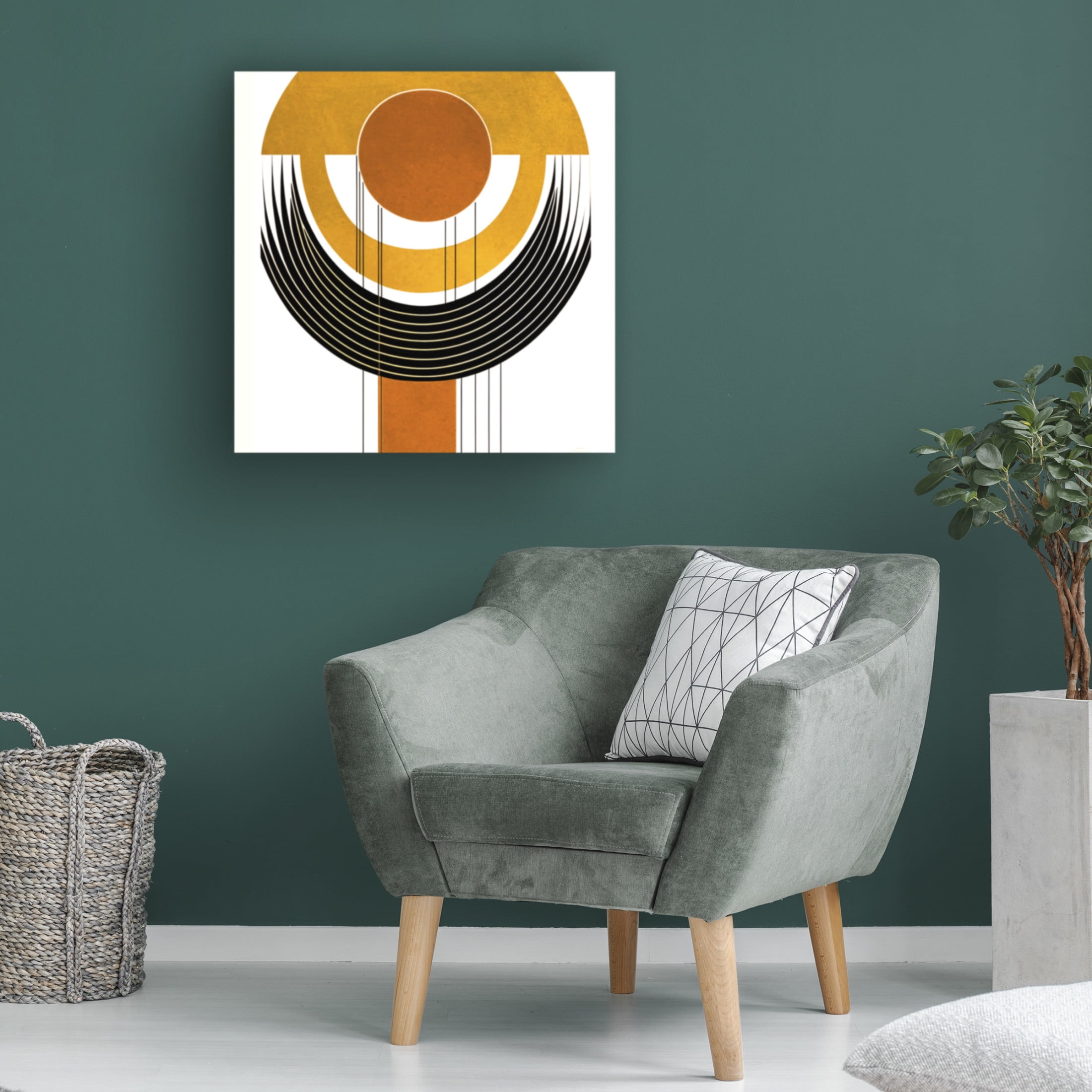 Canvas Wall Art - Ray Heere 'Mid Century Abstract Painting 10' Wall Art for Living Room, Bedroom, or Office Décor by Trademark Fine Art - 14 x 14 Inches