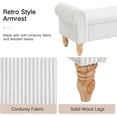 thumbnail image 5 of Howcool 51.5" Corduroy Storage Ottoman Bench, Upholstered End of Bed Bench for Bedroom Living Room Entryway Window Seat（White）, 5 of 6