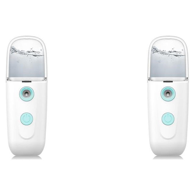 Pulverizador de niebla facial Injueey portátil 35ml Humidificador de hidratación profunda Botón de camping Blanco 2Conjunto