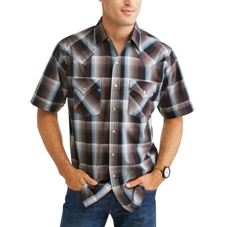 Heritage Plaid Shirt - Big And Tall Men's Short Sleeve Plaid Western Shirt