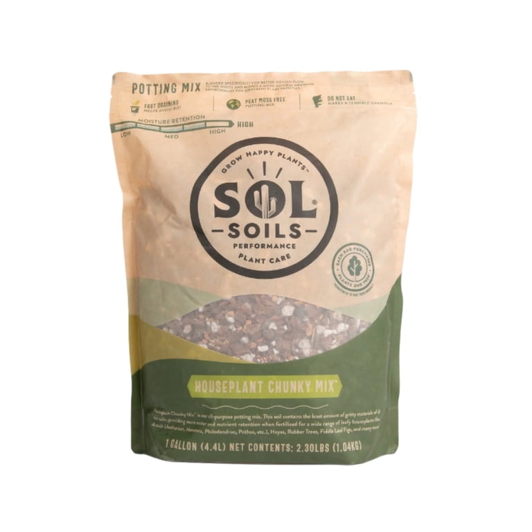 sol soils, Houseplant Chunky Mix, Organic Coco Coir & Pumice, 4