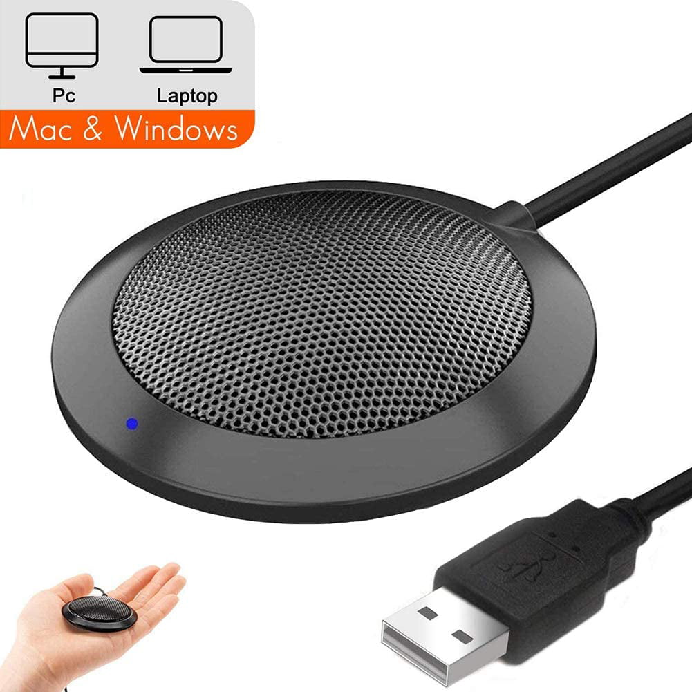 USB Conference Microphone, Portable USB Computer Mic, 360° Omnidirectional  Stereo PC Microphone for Computer/Desktop, Ideal for 