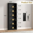 thumbnail image 2 of FANRAL 75" Open Bookshelf, 24" Wide 6 Tier Storage Organizer with Adjustable Shelving, Freestanding Anti-Tipping Display Shelf for Home Office Study,Black Bookcase, 2 of 6