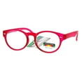 thumbnail image 2 of SA106 Oval Horn Rim Multi 3 Focus Progressive Reading Glasses Red +2.0, 2 of 4