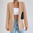 thumbnail image 2 of Baberdicy Blazer Jackets for Women, Women's Casual Suit Jackets Suit Long Sleeve Lapel Open Front Business Office Jackets Womens Blazer Khaki, 2 of 8