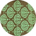 thumbnail image 1 of Ahgly Company Indoor Round Abstract Turquoise Blue Modern Area Rugs, 8' Round, 1 of 4