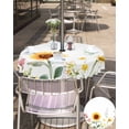 thumbnail image 5 of Fsddascl Sunflower Outdoor Tablecloth - 60 Inch Round Dining Table Cover, Yellow Summer Botanical Country Waterproof Outdoor Table Cloth with Umbrella Hole & Zipper for Picnic/Patio/Party, 5 of 7