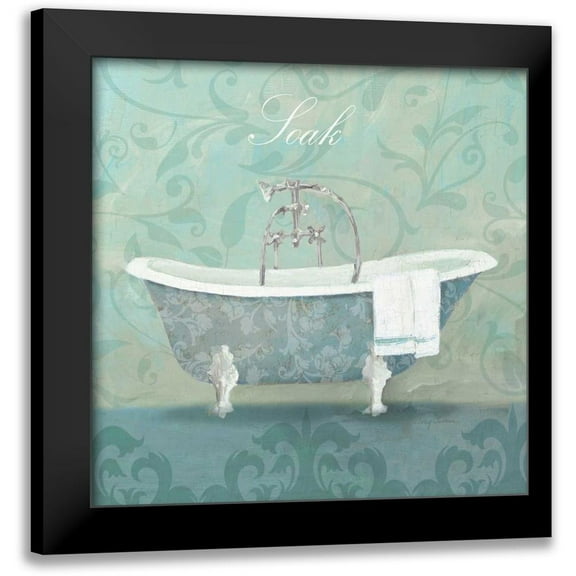 Tillmon, Avery 12x12 Black Modern Framed Museum Art Print Titled - Damask Bath Tub