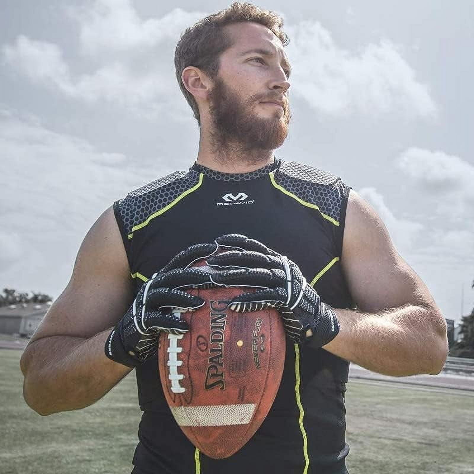 Cutters Gamer Padded Football Glove. All Purpose Players, Receivers, Lineman. Extra Grip.