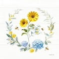 thumbnail image 3 of Nai, Danhui 12x12 Black Modern Framed Museum Art Print Titled - Bees and Blooms Flowers IV with Wreath, 3 of 5