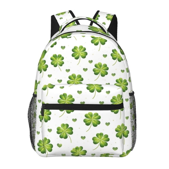 Shamrock Clover Pattern Backpack Lightweight Rucksack Travel Bag for Men and Women