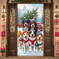 thumbnail image 6 of Dog Themed Christmas Banner Red Truck Design Xmas Backdrop Snowy Scene Santa Hat Winter Background for Christmas Party Family Gathering Holiday Celebration, 6 of 9