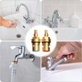thumbnail image 5 of 2pcs Faucet Valves Set Faucet Valves Replacement Brass Ceramic Stem Disc Cartridge Faucet Valve Quarter Turn 1/2" for Bathroom Kitchen Faucet, 5 of 5