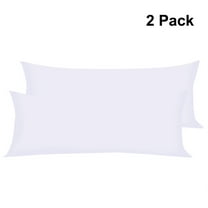PiccoCasa 2 Pack Body Pillwcases 1800 Microfiber Zippered Long Pillowcase, Standard White