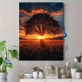 thumbnail image 4 of Qisvanset Framed Canvas Wall Art, 12x16 Inch Sunset Old Tree Panoramic Nature Home Decor, 4 of 5