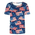 thumbnail image 4 of Memorial Day T Shirt for Women 4th of July T Shirts Women American Flag Shirts Womens Independence Day Tops for Women Patriotic Tees Women Fashion Casual Printed Round Neck Short Sleeved T-Shirt Top, 4 of 4