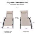 thumbnail image 4 of PURPLE LEAF 3 PCS Patio Oversized Chaise Lounge Chair Set with Side Table Pool Adjustable Recliner Chairs for Outside Beach Outdoor Sunbathing Tanning Poolside Loungers, Beige, 4 of 10
