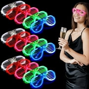 15PCS Glow Party Shutter Glasses, LED Light-Up Neon Glasses With Fast/Slow Flash & Steady Mode, Mardi Gras Glow Glasses for Party Favors, Christmas New Year Celebrations
