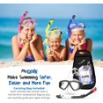thumbnail image 5 of Prodive Premium Dry Top Snorkel Set - Impact Resistant Tempered Glass Diving Mask - Watertight and Anti-Fog Lens - Easy Adjustable Strap - Waterproof Gear Bag Included (Black, Kids), 5 of 6