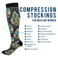 thumbnail image 2 of FORMRS Womens Knee High Socks Casual Long Thick Travel Daily Wear, 1 Pair, Green Peacock Pattern, 2 of 6