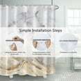 thumbnail image 3 of Marble Bathroom Shower Curtain White Gold Waterproof Fabric Shower Curtains with Hooks Watercolor Abstract Shower Curtain Cloth 72x72 inches, 3 of 6