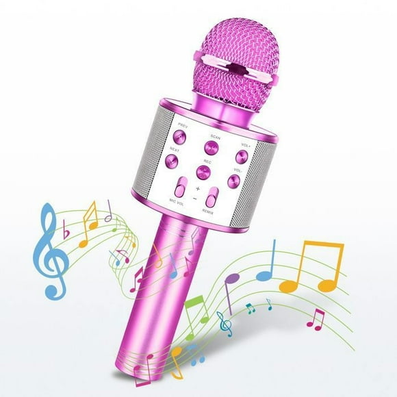Wireless Karaoke Microphone, ATOPDREAM, USB Bluetooth Microphone, Wireless Microphone, Gifts for Girls and Boys from 3 to 12 Years Old - Purple