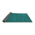 thumbnail image 2 of Ahgly Company Indoor Rectangle Solid Turquoise Blue Modern Area Rugs, 2' x 5', 2 of 4