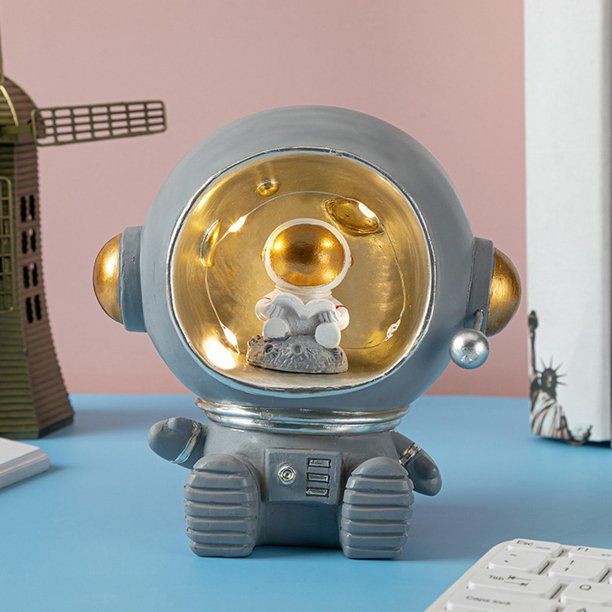 Estatua creativa de , luz nocturna, modelo de personaje bonito, adornos de caja de dinero, regalos para niños y niñas, decoración de escrito Macarena Estatua de astronauta de resina