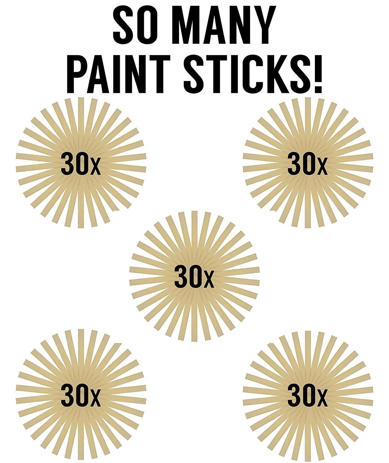 Pro Project 12" x 1.1" Brown, Pro-Grade Sanded Wood Paint Stir Stick, 150 Pack