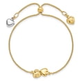 thumbnail image 3 of Auriga Fine Jewelry 14K Two-Tone Gold Heart Bolo Bracelet for Women, 3 of 5