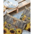 thumbnail image 3 of Outdoor Waterproof Pillow Covers Pack of 2, Summer Sunflower Country Flowers Wood Grain Decorative Throw Pillowcases Cushion Covers for Garden Patio Tent Sofa Couch, 24x24 inch, 3 of 8