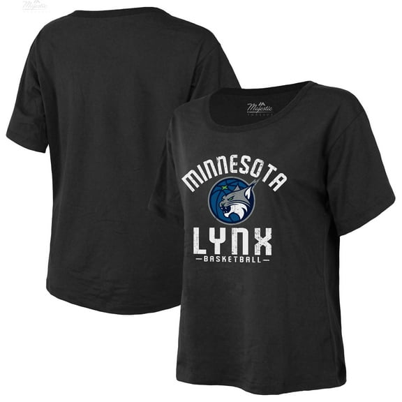 Women's Majestic Threads Black Minnesota Lynx The Edge Premium Boxy T-Shirt