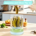 thumbnail image 6 of WhiteRhino Large 51oz Glass Pickle Jar with Strainer Flip,Clear Kimchi Container Olives Hourglass Jar for Fruit Vegetable, 6 of 9