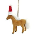 thumbnail image 2 of Hadanceo Horse Pendant Lovely Christmas Hat Simulation Animal Model Hanging Ornaments Faux Fur Horse Doll Christmas Tree Pendant Home Decoration Christmas Gift, 2 of 8