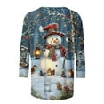 thumbnail image 4 of HOMBOM 3/4 Sleeve Plus Size Tops for Women Casual Outfits Christmas Xmas Snowflakes Females Blouse Crewneck, 4 of 5