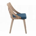 thumbnail image 5 of American Country White Washed Wood & Blue Fabric Dining Chairs - 2-Pack with Cushioned Seats, 5 of 5