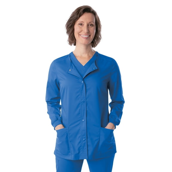 Landau ProFlex Tailored Fit 3-Pocket Snap-Front Scrub Jacket for Women 3038