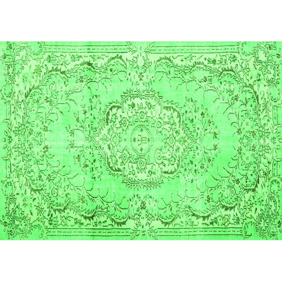 Ahgly Company Indoor Rectangle Persian Green Traditional Area Rugs, 7' x 9'