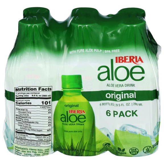 Iberia Original Aloe Vera Drink 6 - 9.5 fl oz Bottles