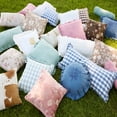 thumbnail image 7 of The Pioneer Woman Woven Gingham Ruffle Decorative Pillow, 20 in x 20 in, Blue, 7 of 7