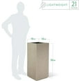 thumbnail image 3 of PolyStone Kensington Tall Modern Outdoor/Indoor Column Planter, 16” L x 16" W x 36" H, Lightweight, Heavy Duty, Weather Resistant, Polymer Finish, Commercial and Residential - Sandstone Granite, 3 of 5