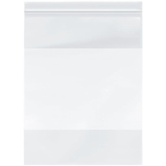 Plymor 10" x 13" (Pack of 100), 4 Mil with White-Block Heavy Duty Zipper Reclosable Plastic Bags