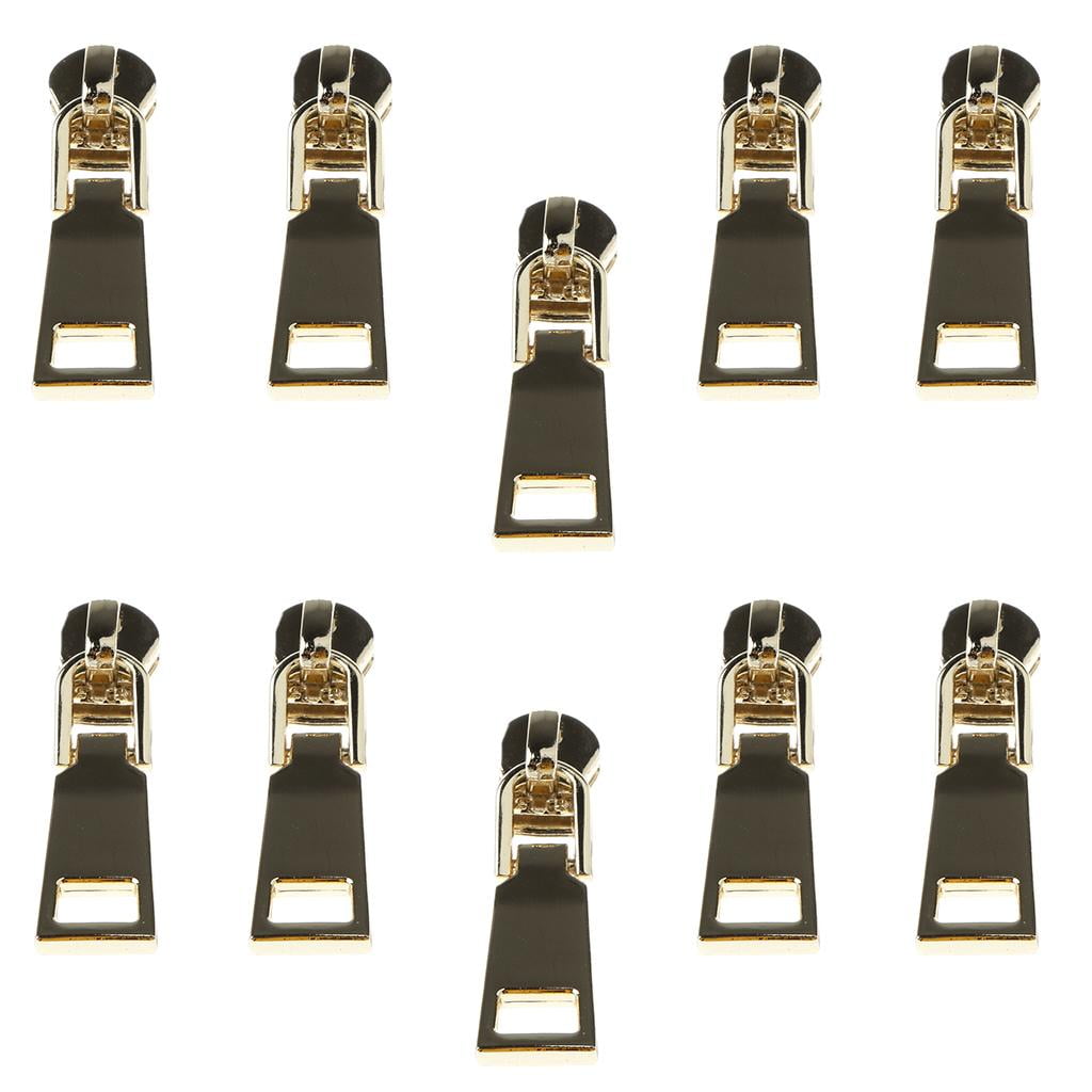 HOMYL 2-3 of pack 10 Pieces #5 Metal Zipper Puller Slider Head Replacement Repair Kit 3 Pcs